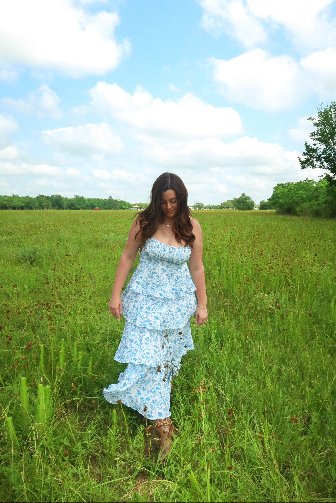 Blue Blossom Maxi Dress