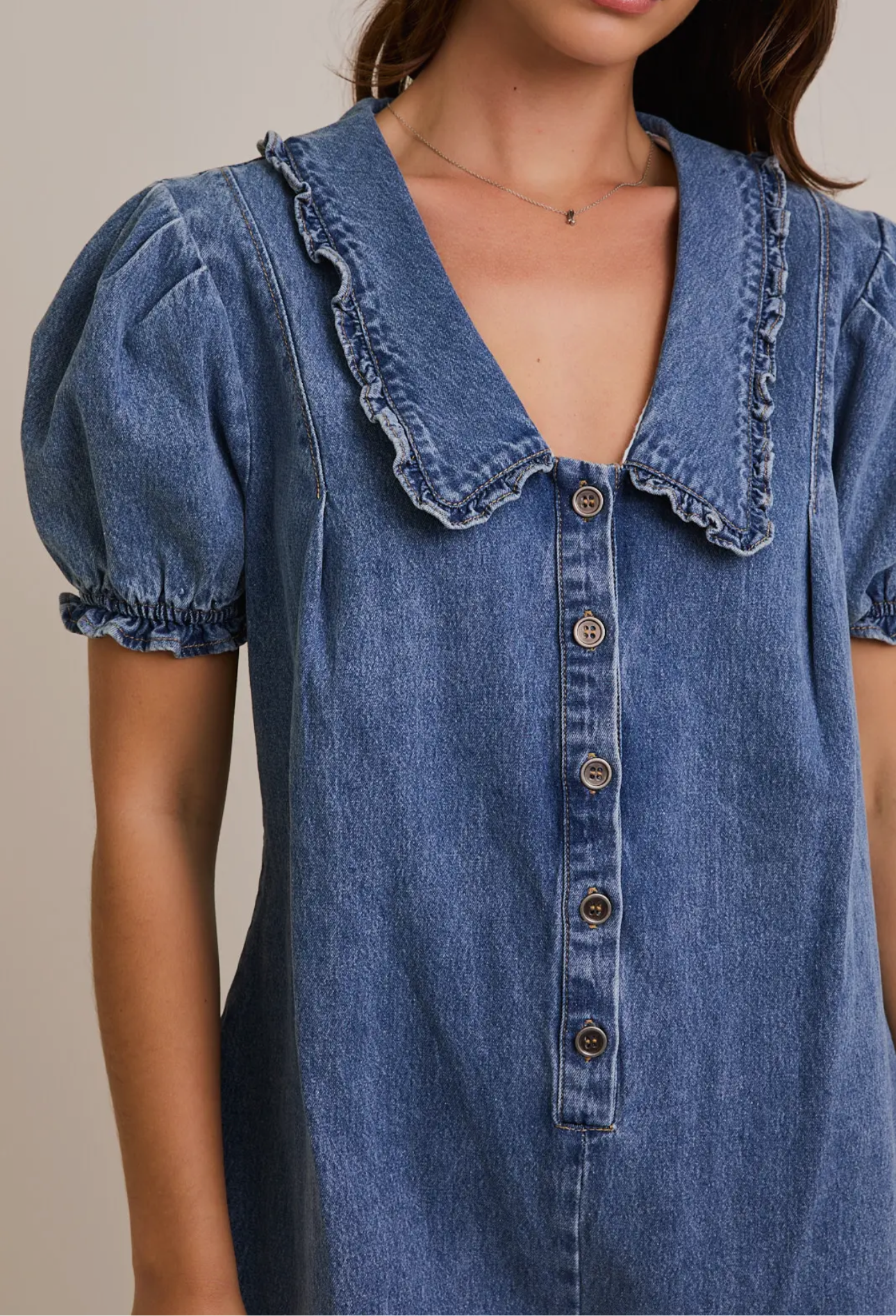 Grace Denim Romper