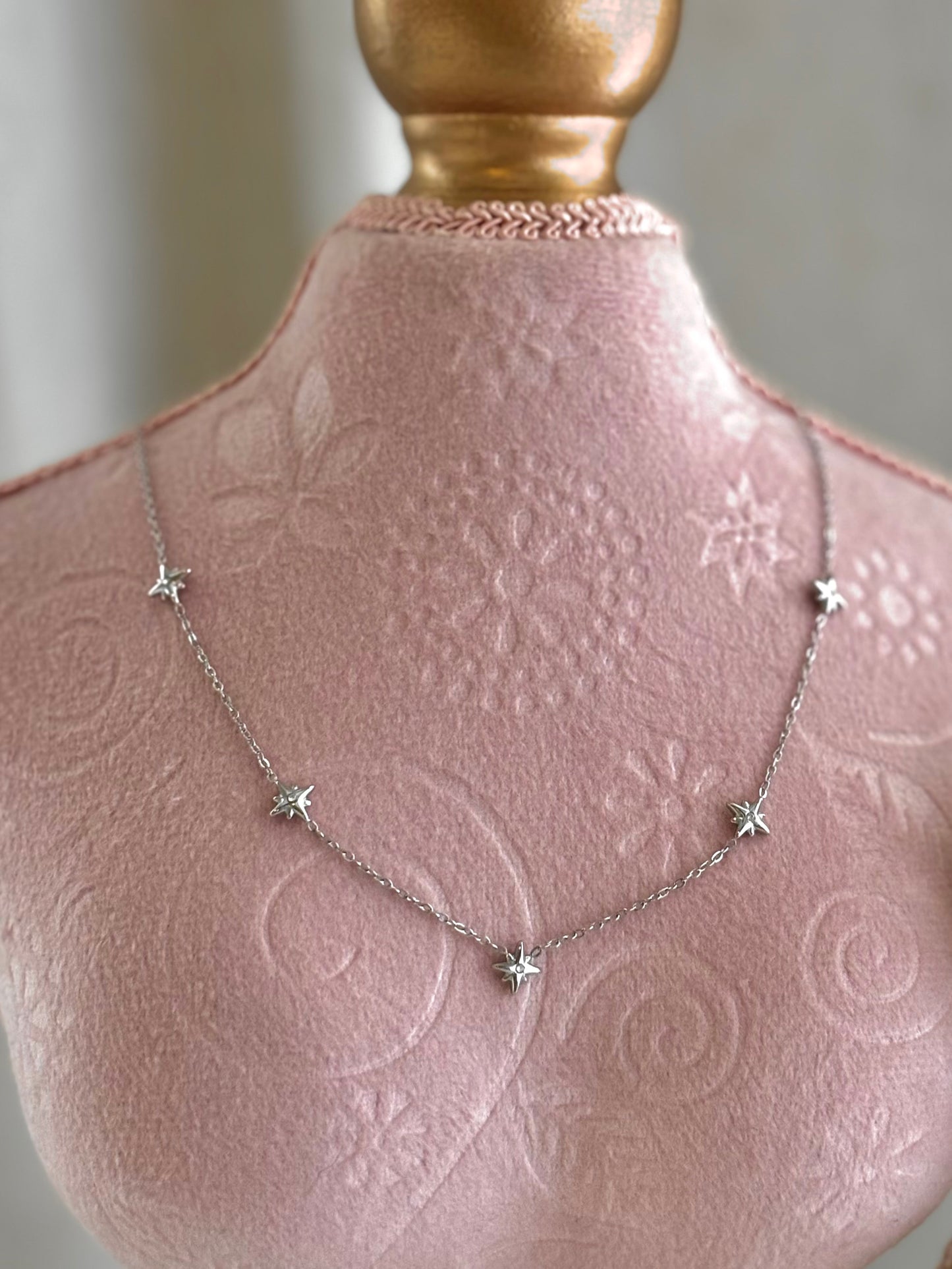Minimalist Floating CZ Stainless Steel Necklace