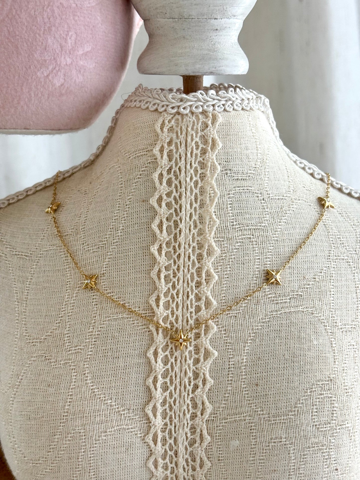 Minimalist Floating CZ Stainless Steel Necklace